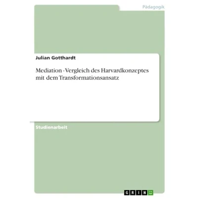 Abbildung von Mediation Vergleich des Harvardkonzeptes mit dem Transformationsansatz: Vegleich Transformationsansatz