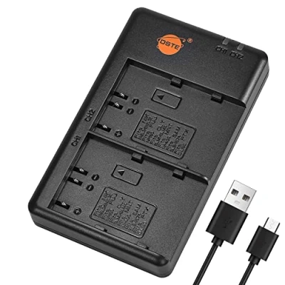 Abbildung von DSTE Fast Charging USB Dual Batterie Ladegerät Compatible für Nikon EN EL3 EL3E,Fuji NP 150,Olympus BLM1 PS BLM5 BLM5,minolta 400,Samsung SLB 1674,Pentax D LI50
