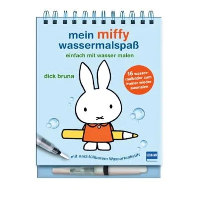 Abbildung von Mein Miffy Wassermalspaß: Einfach mit Wasser malen Malbuch 16 Bildern, die sich beim Kontakt bunt färben + viele Motive zum ... nachfüllbarem Wassermalstift, ab 3 Jahren