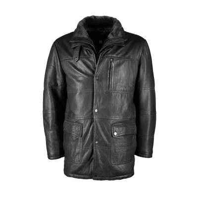 Abbildung von JCC MIT Brusttasche Lederjacke, Herren, Größe: 48, Black