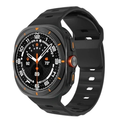 Abbildung von MoKo Sport Armband Kompatibel mit Samsung Galaxy Watch Ultra 47mm (2024) Damen Herren, Weiches Silikon Wasserdichtes Ersatzarmband Zubehör für Armband, Schwarz