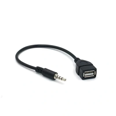 Abbildung von Ziyan 3.5mm AUX Audio Stecker auf USB A Buchse Auto Adio Adapter Kabel Konverter Autoradio für Car Stereos, GPS, CD, DVD Schwarz