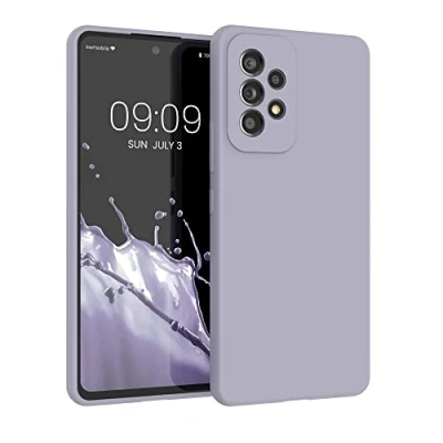 Abbildung von kwmobile Hülle kompatibel mit Samsung Galaxy A53 5G Silikon Handy Case Handyhülle weiche Oberfläche kabelloses Laden Pastell Lavendel