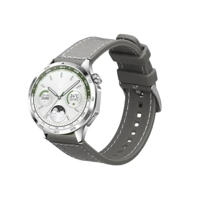 Abbildung von kwmobile Armband kompatibel mit Huawei Watch GT4 46mm / GT3 SE Band Aus Nylon und Silikon Fitnesstracker Sportarmband Grau Innenmaße 14 22 cm