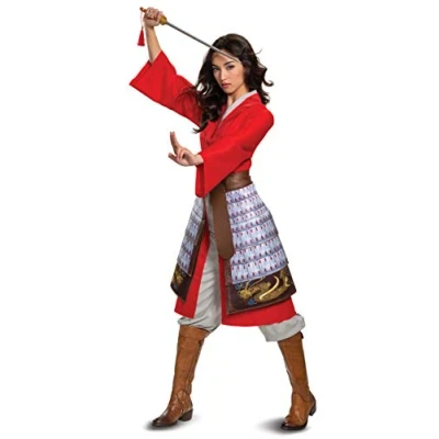 Abbildung von Disguise Damen Disney Mulan Hero Kleid Deluxe Erwachsenenkostüm, rot, Small (4 6) US