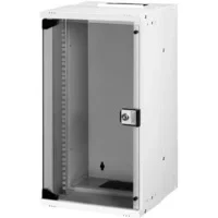 Abbildung von DIGITUS Netzwerk Schrank 10 Zoll 12 HE Wandmontage unmontiert HxBxT 591x316x298mm Traglast 30kg Nutztiefe 254mm IP20 Schutzklasse SOHO Pro Serie Grau
