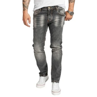 Abbildung von Rock Creek Herren Jeans Regular Fit Stretch Männerhose Herrenjeans Denim Hosen Herrenhose Straight Cut Stonewashed RC 2405 Dunkelgrau W36 L34