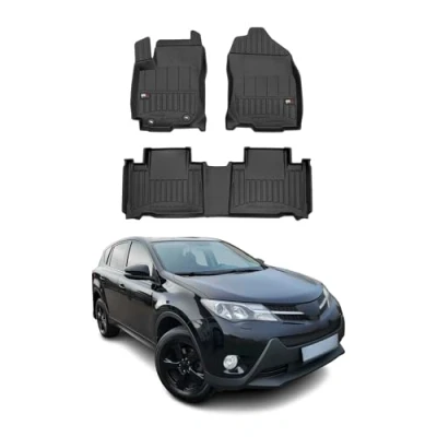 Abbildung von OMAC Gummi Fußmatten kompatibel mit Toyota RAV4 2015 2018 Hybrid Premium TPE Automatten