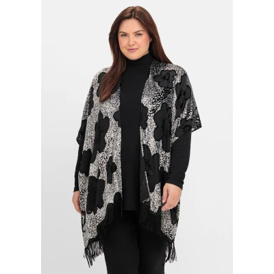 Abbildung von sheego by Joe Browns Blusenkimono &quot;Große Größen&quot;, mit Samt und Ausbrennerdetails