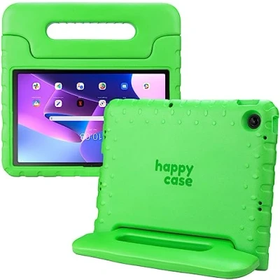 Abbildung von HappyCase Kinder Tablet Hülle Geeignet für Lenovo Tab M10 Plus Gen 3 (10.6) Kinderfreundliche Schutzhülle Kinderhülle mit Griff und Ständer Grün