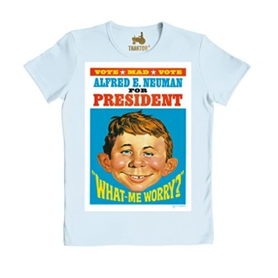 Abbildung von Logoshirt MAD Alfred E Neumann FOR President Tshirt print, Herren, Größe: Large, Hellblau