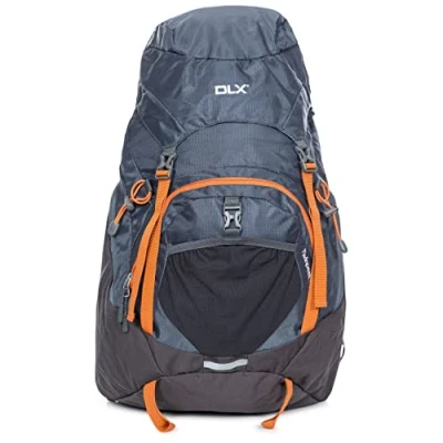 Abbildung von Trespass DLX Twinpeak, Flint, Rucksack 45 Liter mit Ösen für Wanderstöcke &amp; Eispickel, Kompatibel Trinkblase/Wasserreservoir/Hydration Pack, Grau