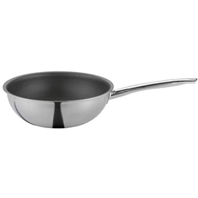 Abbildung von Spring Vulcano Classic Wokpfanne 28 cm 5 Lagen Mehrschichtmaterial Antihaftbeschichtung Wiederbeschichtbar Wok Induktion Pfanne Bratpfanne Edelstahl