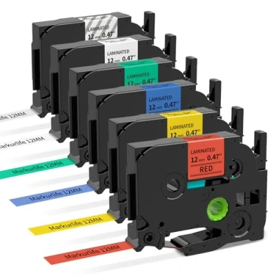 Abbildung von Markurlife 12mm Kompatibel mit Brother P touch Bänder TZe 231 131 431 531 631 731 0.47 Schriftband für Ptouch H105 H107B H100LB H108 D210 D400 1000 1280