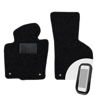 Abbildung von moto MOLTICO Vorne Fußmatten Auto Velours Autoteppiche Schwarz Automatten Set 2 teilig passend für VW Passat B6 B7 CC