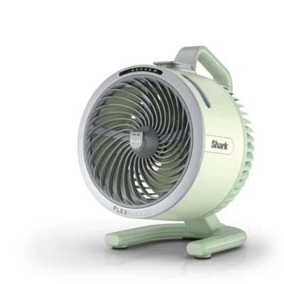 Abbildung von Shark FlexBreeze HydroGo Starker Ventilator mit Sprühnebel, Kühlung für drinnen &amp; draußen, leise langlebig, kabelgebunden kabellos, kompakt leicht, bis zu 20 m Luftstrom, Mint FA050EUGN