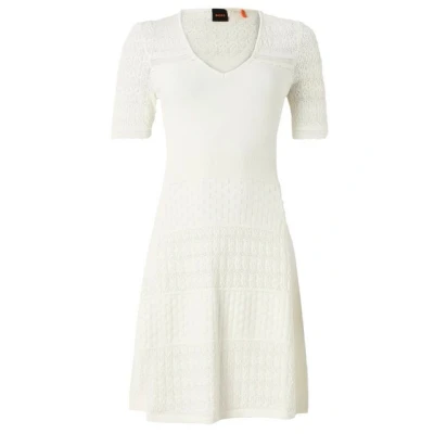 Abbildung von BOSS Fuart Strickkleid, Damen, Größe: Medium, Open white