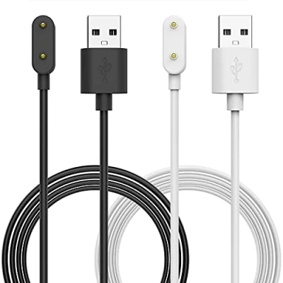 Abbildung von MoKo 2 Stück Ladegerät Kompatibel mit Huawei Watch Fit 3/Fit 2/Fit/Fit Mini/Fit New/Huawei Band 9/8/7/6/6 Pro/Honor 9/7/6, Magnetisches Ladestation 100 cm USB Ladekabel Kabel, Schwarz+Weiß