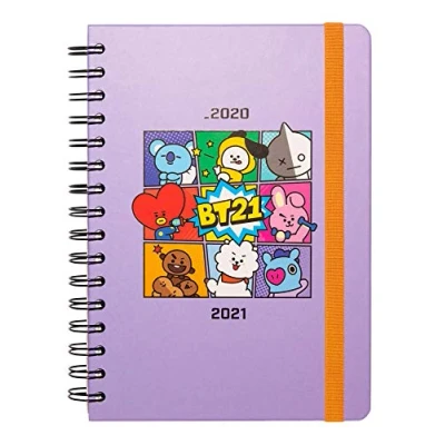 Abbildung von Erik Planer Schulplaner BT21 Kalender Wochenansicht 2020/2021 für Schüler 12 Monate Terminkalender Offizielles Merchandising