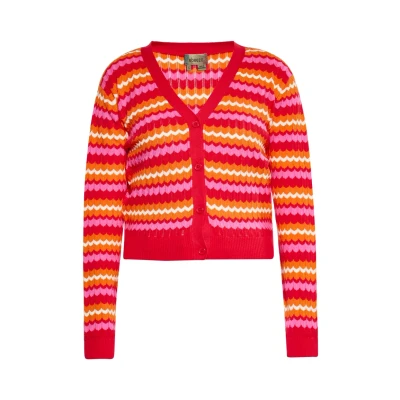 Abbildung von myMo Cobranded WITH Ebeeza Strickjacke, Damen, Größe: 38, Rot mehrfarbig