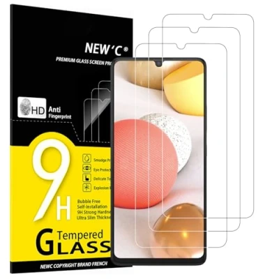 Abbildung von NEW&#039;C 3 Stück, Panzer Schutz Glas für Samsung Galaxy A42 5G, M12, Frei von Kratzern, 9H Härte, HD Displayschutzfolie, 0.33mm Ultra klar, Ultrabeständig