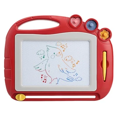Abbildung von Hisdricus Magnetische Maltafel Zaubertafeln für Kinder ab 2 3 4 5 6 Jahre,Zaubertafel Magnettafel Reisegröße 8,5 Zoll mit magnetischem Stift und Briefmarken, als Geburtstagsgeschenk