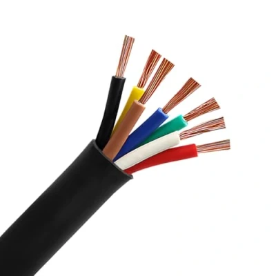 Abbildung von AOHEWEI 7 adriges Kabel für Anhänger 2m Schwarz Polig Wohnwagen LKW PKL Industrie (7 Kabel)