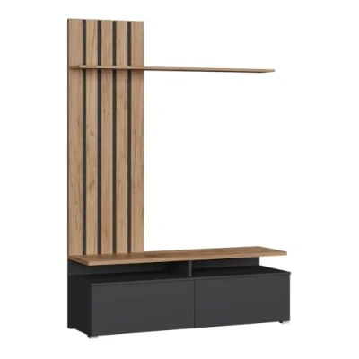 Abbildung von Vicco Wohnwand Harro, Goldkraft Eiche/Greige,