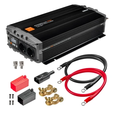 Abbildung von OSRAM POWERinvert PRO Reiner Sinuswellen Wechselrichter 24V DC 2000W, OEINVPB20, für netzunabhängige Strombedürfnisse