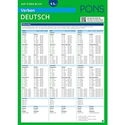 Abbildung von PONS Verben Auf einen Blick Deutsch (PONS Blick)