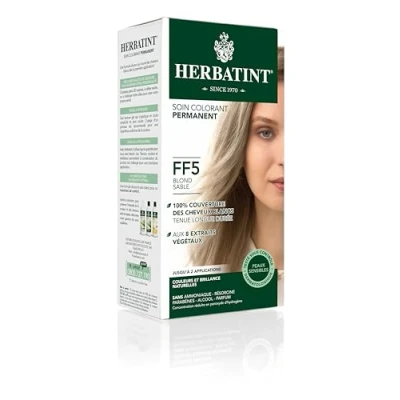 Abbildung von Herbatint Permanente Haarfarbe FF5 Sandblond 150 ml, ohne Ammoniak, 100% Abdeckung von weißem Haar, dermatologisch getestet für empfindliche Haut, mit 8 Bio Pflanzenextrakten