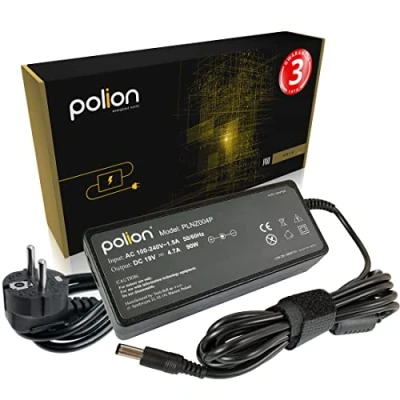 Abbildung von Polion PRO Ladegerät, Netzteil 90W 19V 4.74A 5.5 * 2.5mm für Laptops ASUS, Toshiba Equium, ACER Aspire TravelMate, FUJITSU, Lenovo IdeaPad, MSI, MEDION Akoya, Aristo, Advent, Siemens Amilo LifeBook