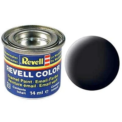 Abbildung von Revell Streichfarbe schwarz matt # 8 Farbdose 14 ml #32108