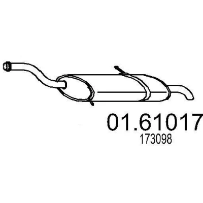 Abbildung von MTS 01.61017 Endschalldämpfer 1060 CITROËN: C4 I Grand Picasso, PEUGEOT: 5008