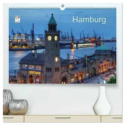 Abbildung von Hamburg (hochwertiger Premium Wandkalender 2025 DIN A2 quer), Kunstdruck in Hochglanz