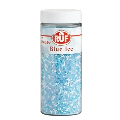 Abbildung von RUF Blue Ice Dekor, Schneeflocken Tortendeko, essbare Zucker Perlen in eisblau &amp; weiß, zum Verzieren von Torten, Cupcakes Deko