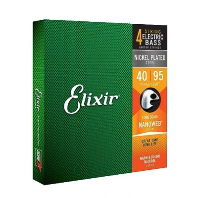Abbildung von Elixir® Saiten Nickel Wound 4 str. E Basssaiten mit NANOWEB® Beschichtung, Long Scale, Super Light (.040 .095)