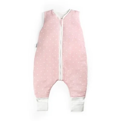 Abbildung von Ehrenkind® Baby Sommerschlafsack mit Füßen Bio Baumwolle Sommer Schlafsack Gr. 100 Farbe Rosa weißen Punkten 1 Tog