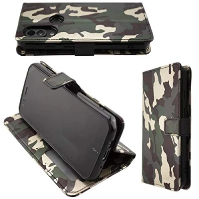 Abbildung von caseroxx Handy Hülle Tasche kompatibel mit Cat S62 / Pro Bookstyle Case Wallet in Camouflage