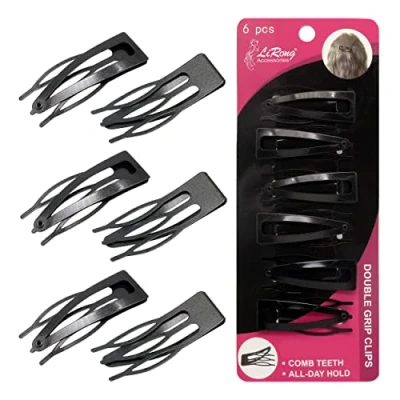 Abbildung von Dofash Double Grip Haarspangen Metall Zubehör Schmetterling für Frauen dünnes Haar (Schwarz 6PCS)