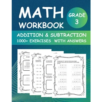 Abbildung von Multi Digit Math Workbook of Addition and Subtraction for Grade 3 with Answer key: Double, Triple Practice book Exercises ... 3rd 1000+