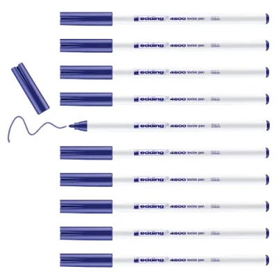 Abbildung von edding 4600 textielpen blauw 10ST 1 mm / 4 4600003