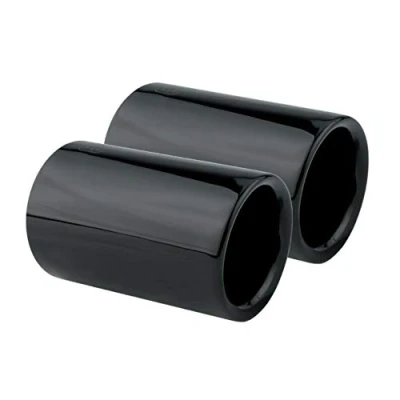 Abbildung von L&amp;P A307 2 Auspuffblenden Endrohrblenden Schwarz Edelstahl spiegel poliert für F20 F21 125i 125d 225d F30 F31 325d 330d Auspuffblende Plug&amp;Play Endrohrblende Auspuff Blende Endrohre