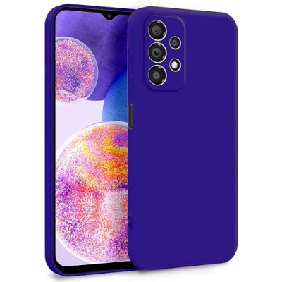 Abbildung von MyGadget Hülle für Samsung Galaxy A23 5G Zweilagige Handyhülle mit Kameraschutz Cover Innenfutter &amp; Silikon außen Dunkel Lila