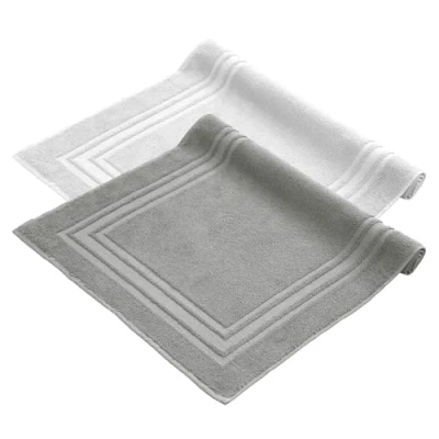 Abbildung von Badematte Badvorleger aus 100% Baumwolle Komfortec, Waschbar Duschmatte, Frottee, Rechteckig, 600 g/m², 2er Set, Saugfähig &amp; Schnelltrocknend