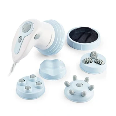 Abbildung von InnovaGoods® Vibrationsmassagegerät Mit Infrarot Technologie 5 in 1 CellyRed, reduziert Cellulite und strafft die Haut. auswechselbaren Aufsätzen.