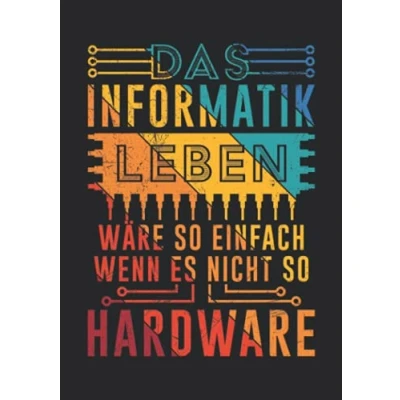 Abbildung von Notizbuch A5 kariert mit Softcover Design: Informatik Geschenk Programmierer Spaß Spruch Hardware Chip: 120 karierte DIN Seiten