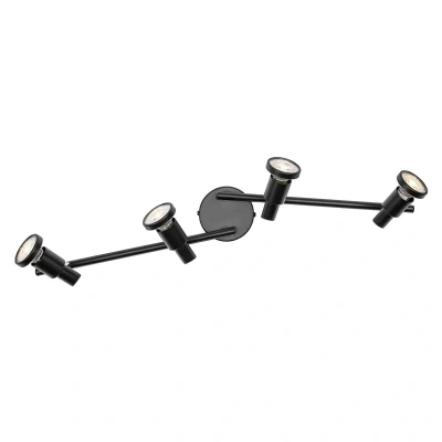 Abbildung von LEDVANCE LED SPOT GU10 4 x 3,4W, 920lm, schwarz, 2.700K Farbtemperatur, warmweiße Lichtfarbe, zeitloses Design, austauschbare Lampe, ideal für Innenräume, CRI 90, verstellbare Köpfe