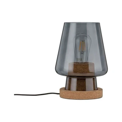 Abbildung von Paulmann 79736 Neordic Tischleuchte Iben max. 1x20W Tischlampe für E27 Lampen Nachttischlampe Rauchglas Kork 230V Glas/Kork ohne Leuchtmittel