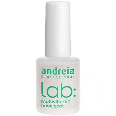Abbildung von Andreia Professional Multivitamin Base Coat LAB Nagelbehandlungen zur Verhinderung von Brüchen, Splittern oder Rissen Tägliche Nagelpflege angereichert mit Vitaminen 10,5 ml